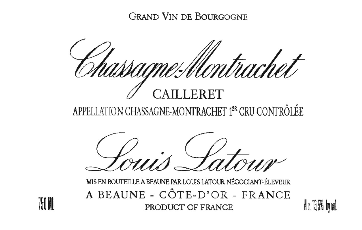 Louis Latour - Chassagne-Montrachet - Cailleret label