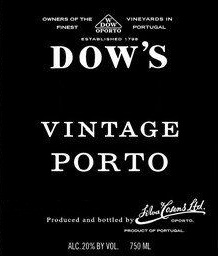 Dow's - Vintage Port label