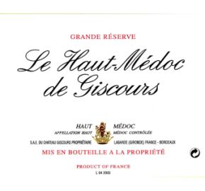 Le Haut-Medoc De Giscours label