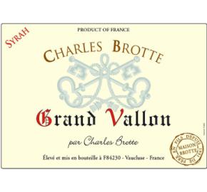 Charles Brotte - Grand Vallon Syrah label