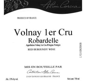 Collection Alain Corcia - Volnay 1er Cru Robardelle label
