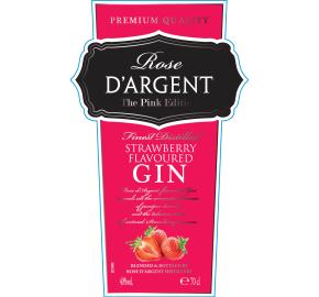 Rose d'Argent - Strawberry Flavoured Gin label