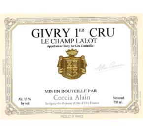 Alain Corcia - Givry 1er Cru Champs Lalot label
