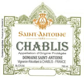 Domaine Saint Antoine - Chablis label