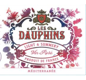 Les Dauphins - Grenache-Syrah Rose label