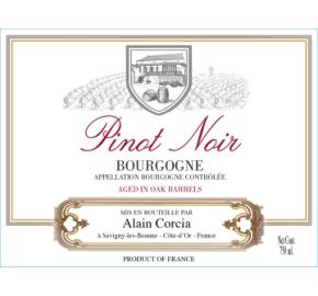 Alain Corcia - Bourgogne Pinot Noir - Aged in Oak Barrel label