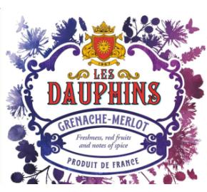 Les Dauphins - Grenache - Merlot label