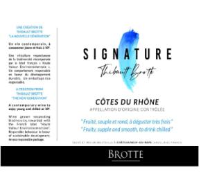 Brotte - Thibault Brotte Signature - Cotes du Rhone label