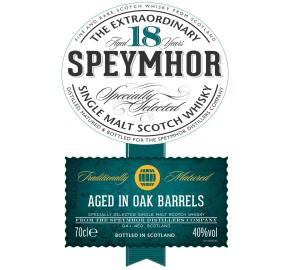 Speymhor - 18 Year Old Single Malt Scotch Whisky label