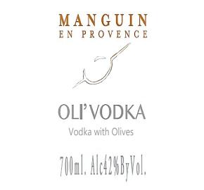 Manguin en Provence - Oli'Vodka label