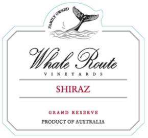 Whale Route - Shiraz label
