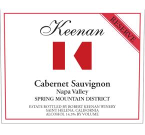 Keenan - Cabernet Sauvignon Reserve label