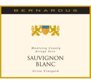 Bernardus Winery - Sauvignon Blanc - Griva Vineyard label
