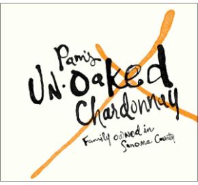 Pam's Unoaked Chardonnay label