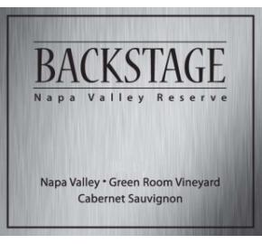 Backstage - Cabernet Sauvignon Reserve - Green Room label