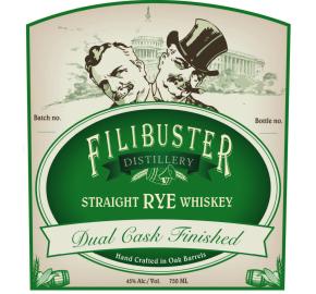 Filibuster - Straight Rye Whiskey - Dual Cask Finished label