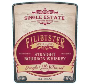 Filibuster - Single Estate Single Barrel - Straight Bourbon Whiskey label