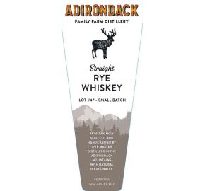 Adirondack - Straight Rye Whiskey label