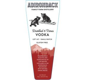 Adirondack - Distilled 6 Times Vodka label