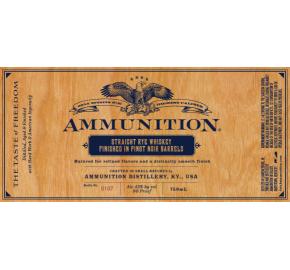 Ammunition - Straight Rye Whiskey label