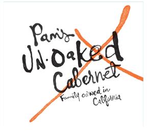 Pam's Un - Oaked Cabernet label