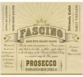 Fascino - Prosecco Organic label