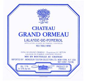 Chateau Grand Ormeau label