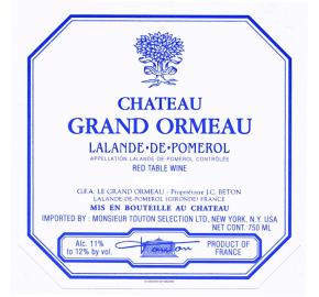 Chateau Grand Ormeau label