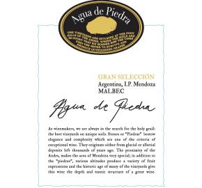 Agua de Piedra - Seleccion Malbec label