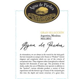 Agua de Piedra - Gran Seleccion - Malbec label