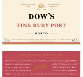 Dow's Ruby Port label