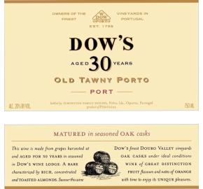 Dow's 30 Year Old Tawny Port label