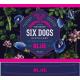 Six Dogs - Blue Gin label